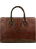 Scully Womens Dark Brown Embossed Leather Leaf Handbag B169