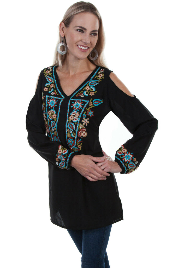 Scully Women's Peek-a-Boo Long Sleeve Blouse HC381