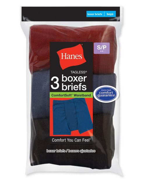 Hanes Boys' ComfortSoft® Dyed Boxer Briefs 3-Pack B755A3