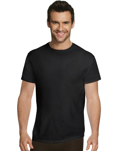 Hanes Ultimate™ Men's Comfort Fit Ultra Soft Undershirt Asst Blk/Gy 4-Pk UFT1B4