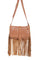 Scully Womens Tan Leather/Suede Fringe Handbag B111