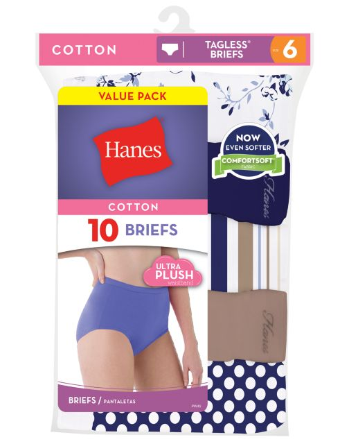 Hanes Women's Cotton Brief 10-Pack PW40AD