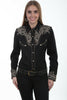 Scully Women's Poly/Rayon Scroll Long Sleeve Western Embroidered Blouse PL-866