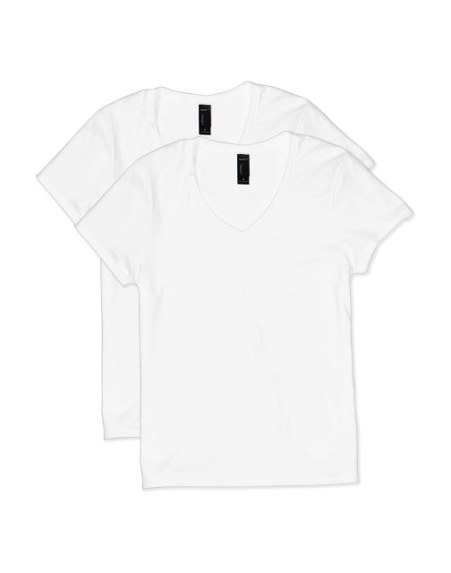 Hanes Women's Lightweight Nano-T Short Sleeve V-neck Tee (2-pack) OS04V2