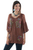 Scully Women's Cinnamon Artisan Floral Blouse HC528