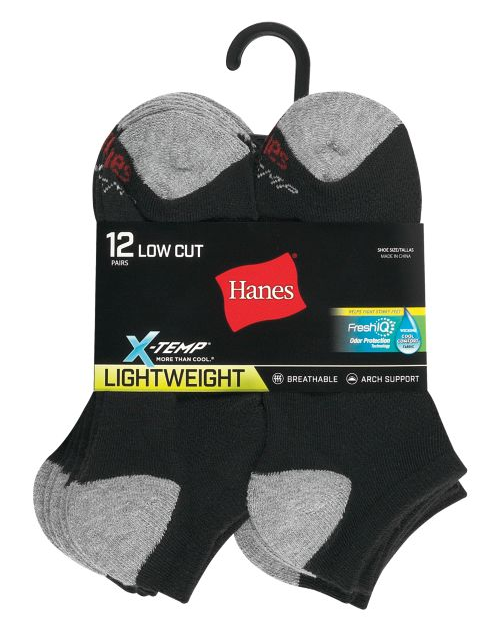 Hanes Men's FreshIQ™ X-Temp® Low Cut Socks 12-Pack LTAC14