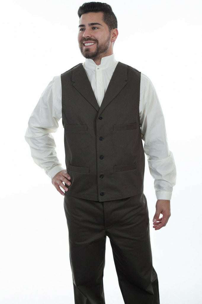 Scully Wahmaker Men's 100% Cotton Herringbone Vest 541714
