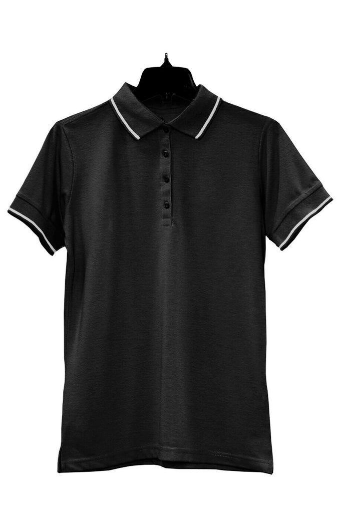 Ladies Pique Polo-Stripe Accent 5510