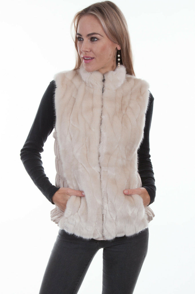 Scully Womens Sand Faux Fur Plush Vest 8054