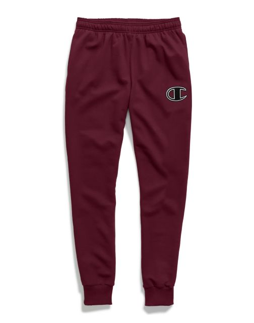 Champion Men's Powerblend® Fleece Joggers, C Logo White Chainstitch GF22H Y07972