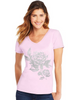 Hanes Women's Floral Semplice Short-Sleeve V-Neck Graphic Tee GT9337 Y07647
