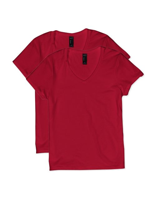 Hanes Women's Lightweight Nano-T Short Sleeve V-neck Tee (2-pack) OS04V2