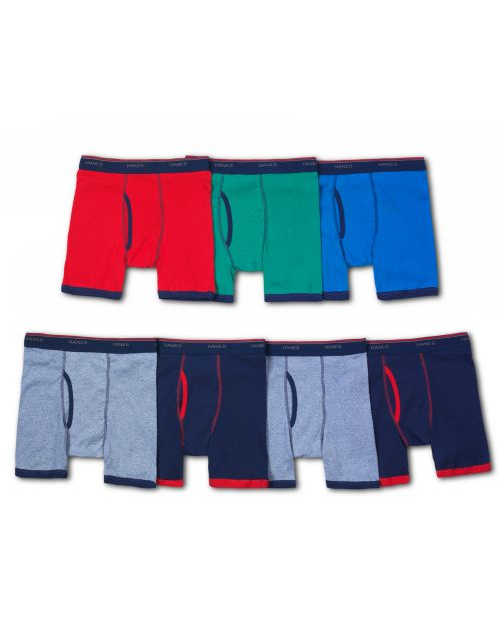 Hanes Boys Red Label Ringer Boxer Briefs P7 B74SR7
