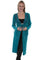Scully Womens Turquoise Cotton Blend Fringe Duster  HC438