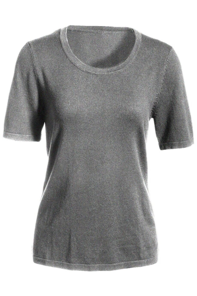 Women's Short Sleeve Scoop Neck Sweater 7055