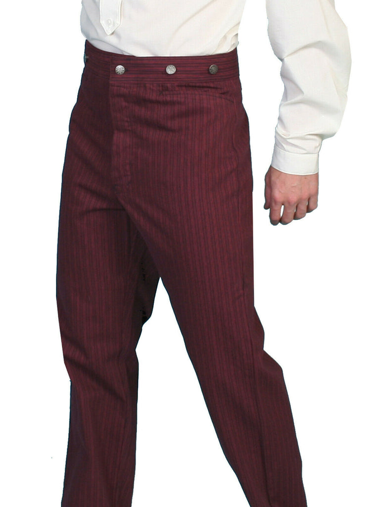 Scully Men's Wahmaker Button Fly Striped Pant 100% Cotton 592402