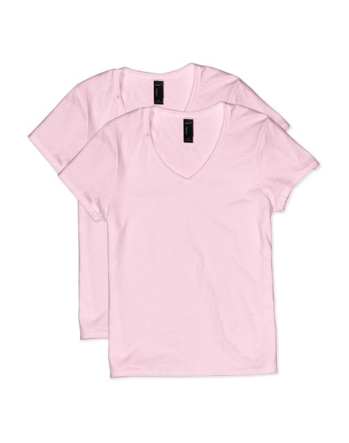 Hanes Women's Lightweight Nano-T Short Sleeve V-neck Tee (2-pack) OS04V2