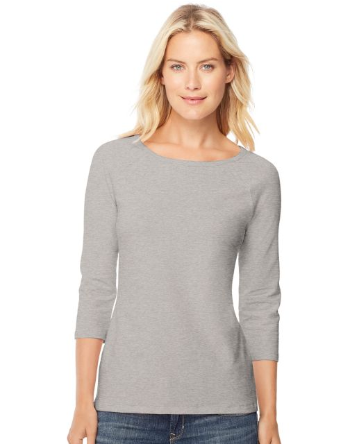 Hanes Stretch Cotton Women's Raglan Sleeve Tee O9343