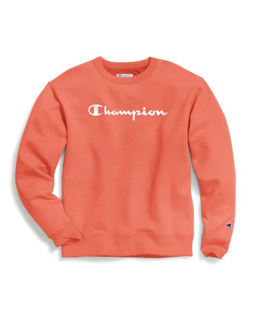 Champion Men's Powerblend® Fleece Crew, Script Logo GF88H Y07703