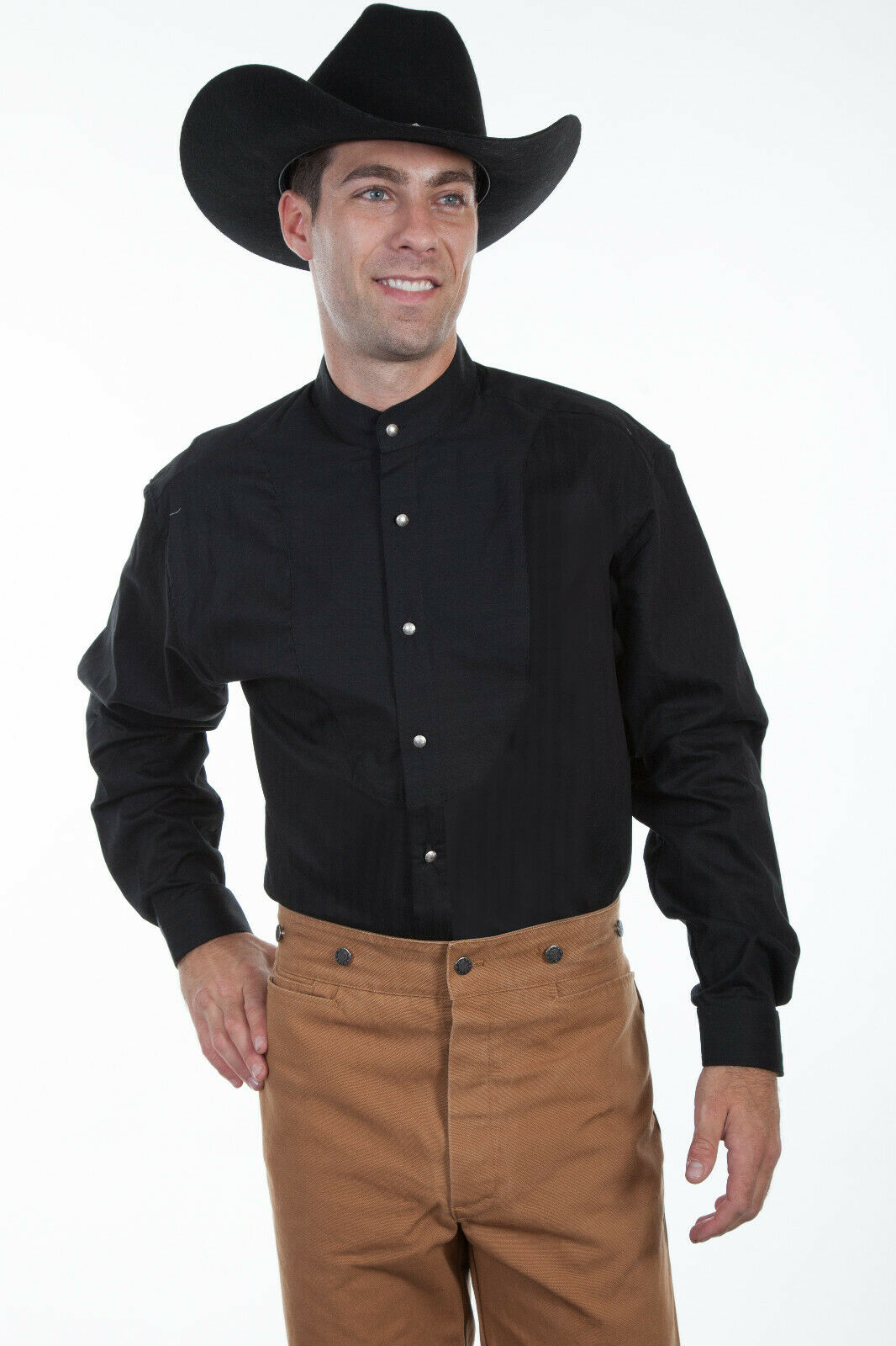 Scully Wahmaker Big Men's 100% Cotton L/S Bib Tone Stripe Western Shirt 559150X