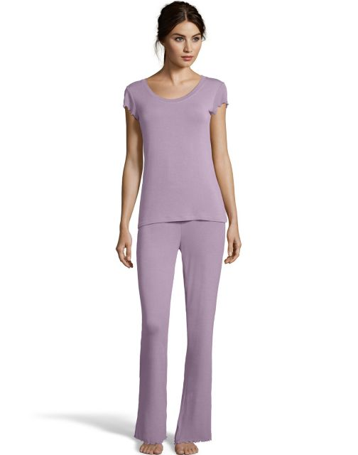 Maidenform Flutter Sleeve Tee & Rib Pants Set MFS8832