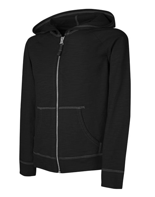 Hanes Girls' Slub Jersey Full-Zip Hoodie K208