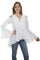 Scully Womens White 100% Cotton Hi/Lo Bib Long Sleeve Tunic PSL-230