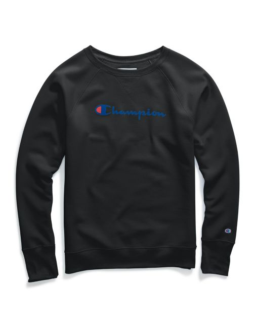 Champion Women's Powerblend® Fleece Boyfriend Crew, Script Logo W2956G Y07418