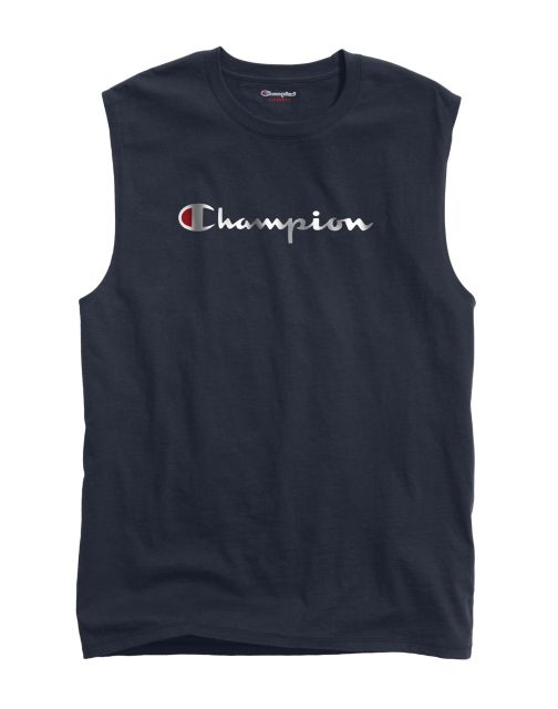 Champion Men's Classic Jersey Muscle Tee, Script Logo GT22H Y07718