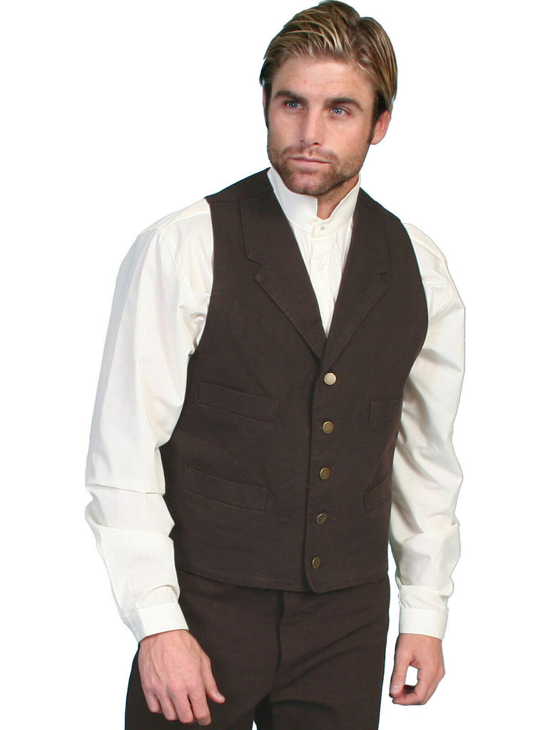 Scully Rangewear Men's 100% Cotton Canvas Western Vest Big & Tall RW041X