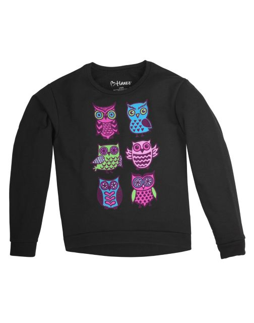 Hanes Girl's Hi-Low Crew Sweatshirt K352