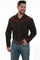 Scully Men's Poly/Rayon Red Scroll Long Sleeve Embroidered Western Shirt P-876