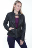 Scully Leather Women's Lace Up Sleeves Lamb Skin Motorcycle Jacket L411