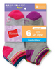 Hanes Girls' Fashion ComfortBlend® No-Show Socks 6-Pack 745/6