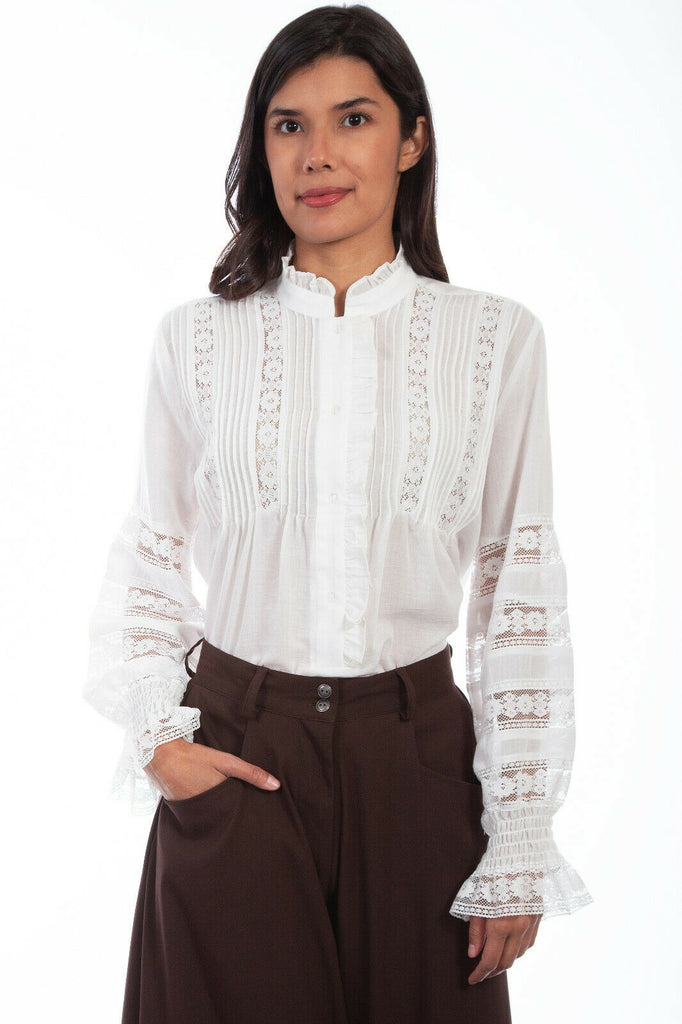 Scully Women's Crochet Trimmed Blouse RW613