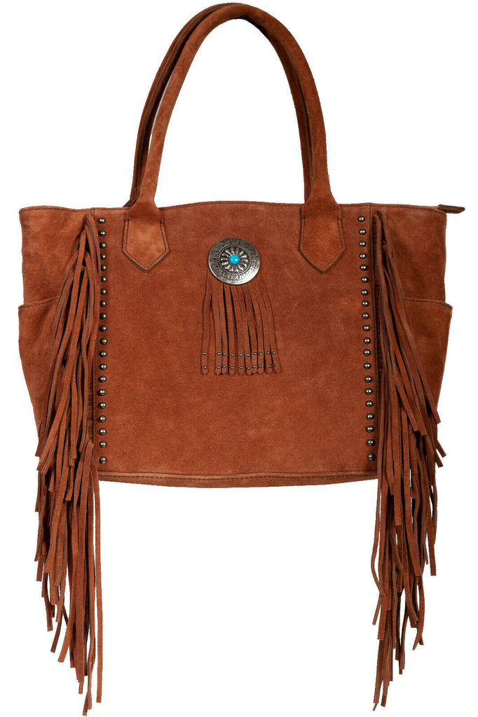 Scully Leather Fringe and Studded Handbag B187