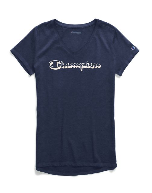 Women's Authentic Wash V-Neck Tee, Shadow Logo