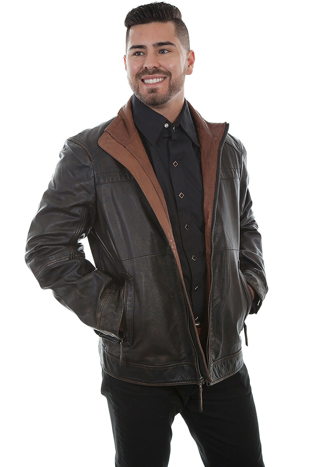 Scully Men's Leather Two-Tone Jacket 1022
