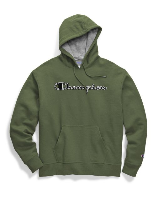 Champion Men's Powerblend® Fleece Pullover Hoodie, Chainstitch Logo GF89H Y07974