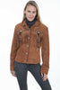 Scully Leather Women's Beaded Fringe Conchos Boar Suede Jacket L152