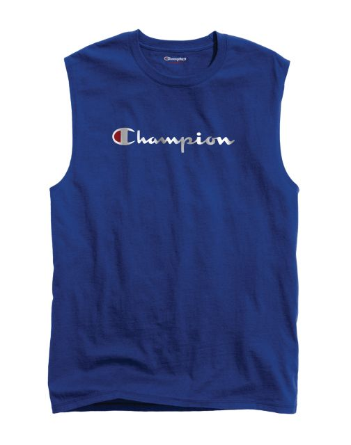 Champion Men's Classic Jersey Muscle Tee, Script Logo GT22H Y07718