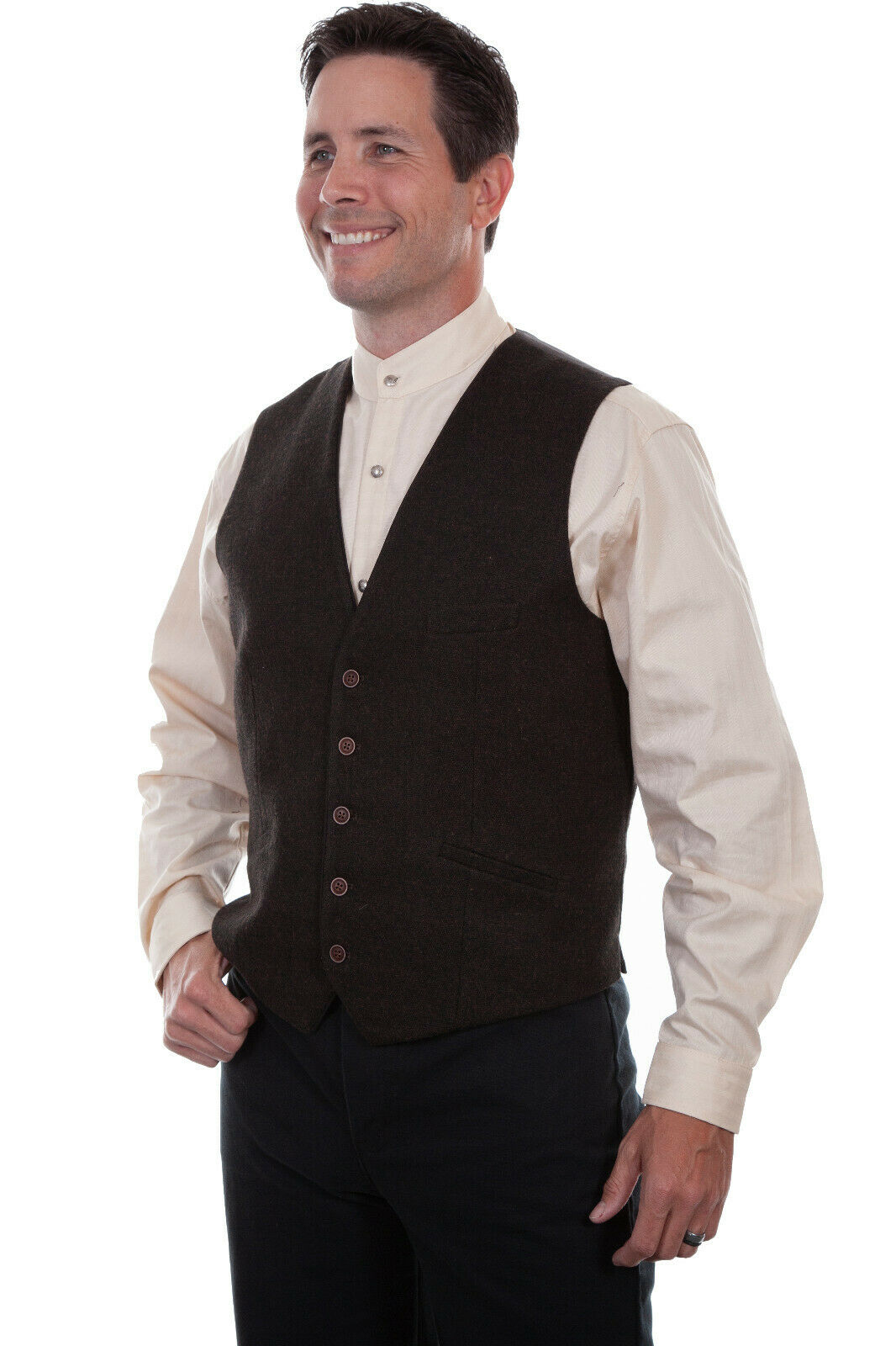 Scully Men's Tweed No Lapel Vest RW312