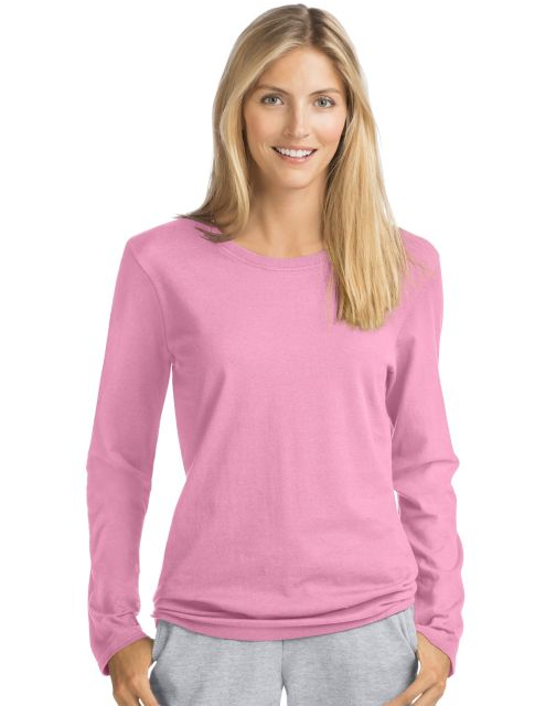Hanes Women's Long-Sleeve Crewneck T-Shirt O9133