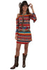 Scully Women's Serape Peasant Long Sleeve Dress HC519