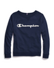 Women's Plus Heritage French Terry Crew, Satin Stitch Logo