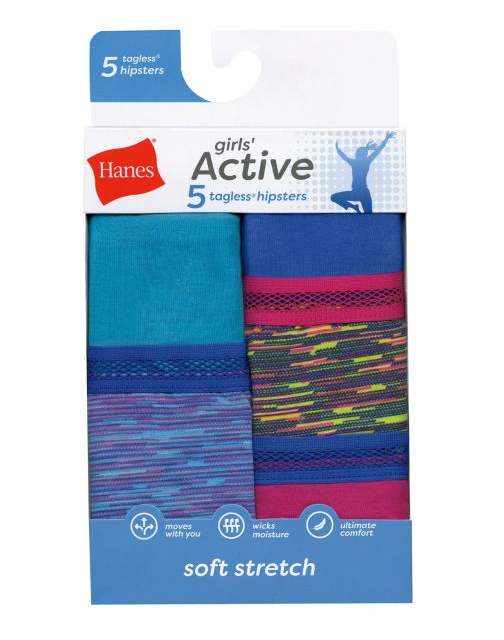 Girls Active Stretch Hipster 5-Pack