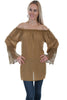 Scully Women's Elegant Crochet Long Sleeve Blouse HC452