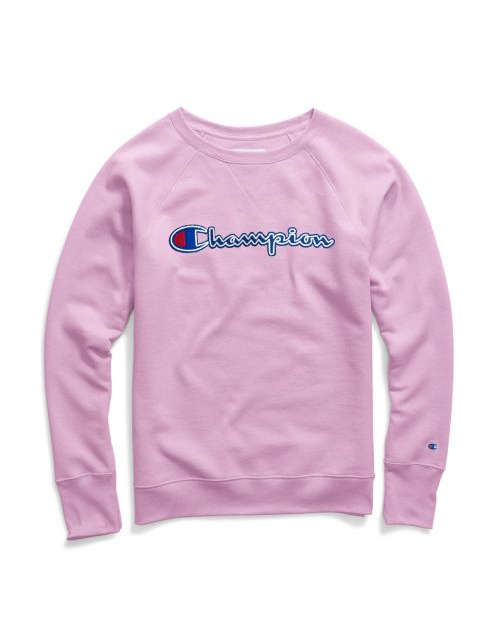 Champion Women's Powerblend® Fleece Boyfriend Crew, Felt Logo W2956F Y07461