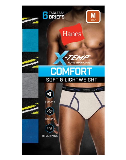 Hanes Men's X-Temp® Briefs With Comfort Flex® Waistband 6-Pack MTB6C6