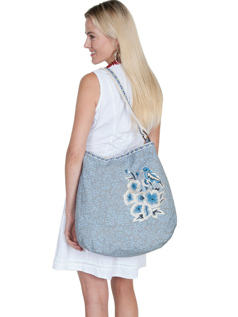 Cantina by Scully Floral and Bird Embroidered Vines Handbag C38